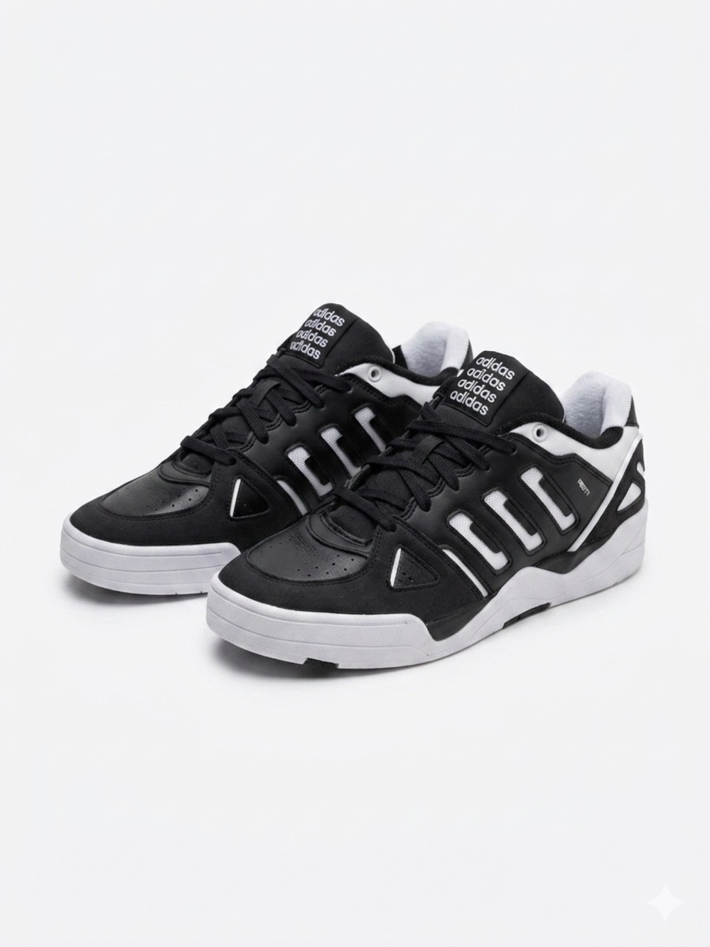 adidas Black & White Low-Top Lace-Up Sneakers